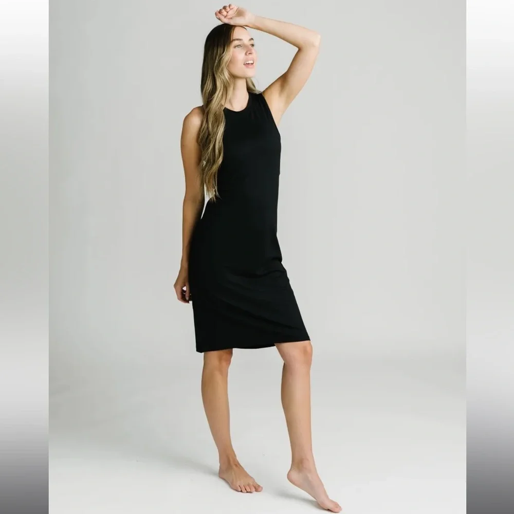 NWT Zyia Black Malibu Downtime Dress RC Sz M - Picture 2 of 11